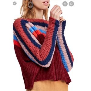 Free people off the shoulder striped sweater